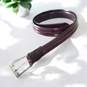 CALE Leather Belt SPAIN Brown Silver Men’s Size 38 FAST SHIP 1709-24